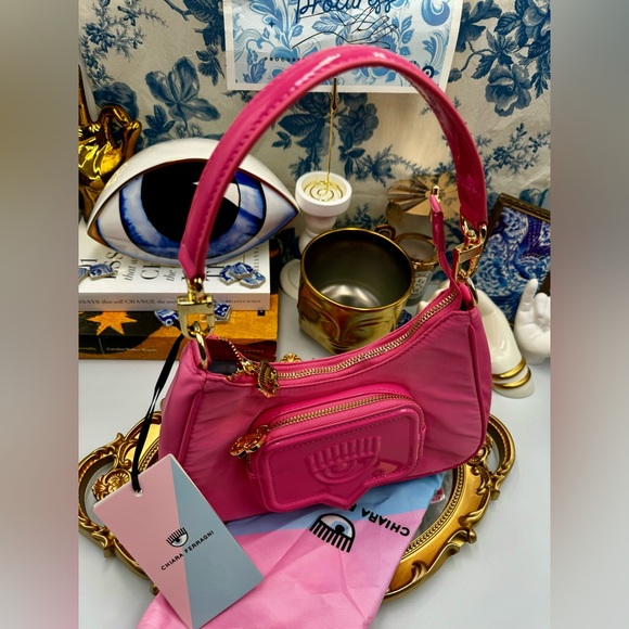 🆕 CHIARA FERRAGNI 🧿 NWT Vicky Eyelike Tote Bag - Borsa a Mano - Rose Pink - Picture 5 of 15